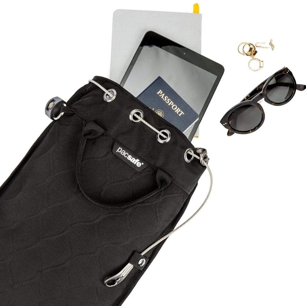 Pacsafe Travelsafe Portable Safe - Black, 5 Liter - 16.3" H x 10.4" W x 1.2" D